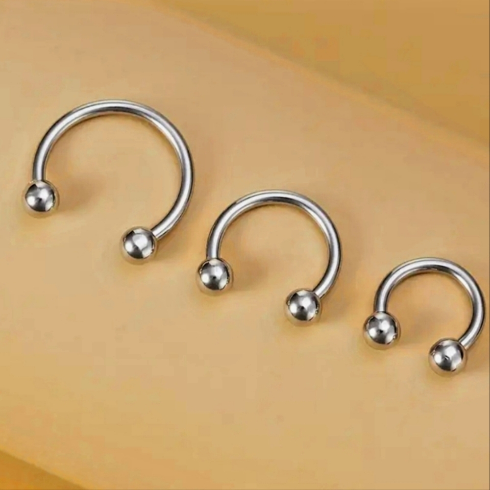 3 pieces brand new Stainless Steel Body Jewelry for septum, ear, nose, eyebrow..
